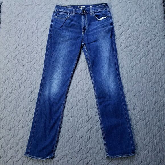 Goodfellow Co Jeans Mens 32X34 Blue Slim Straight Total Flex Dark American Denim - Picture 1 of 13